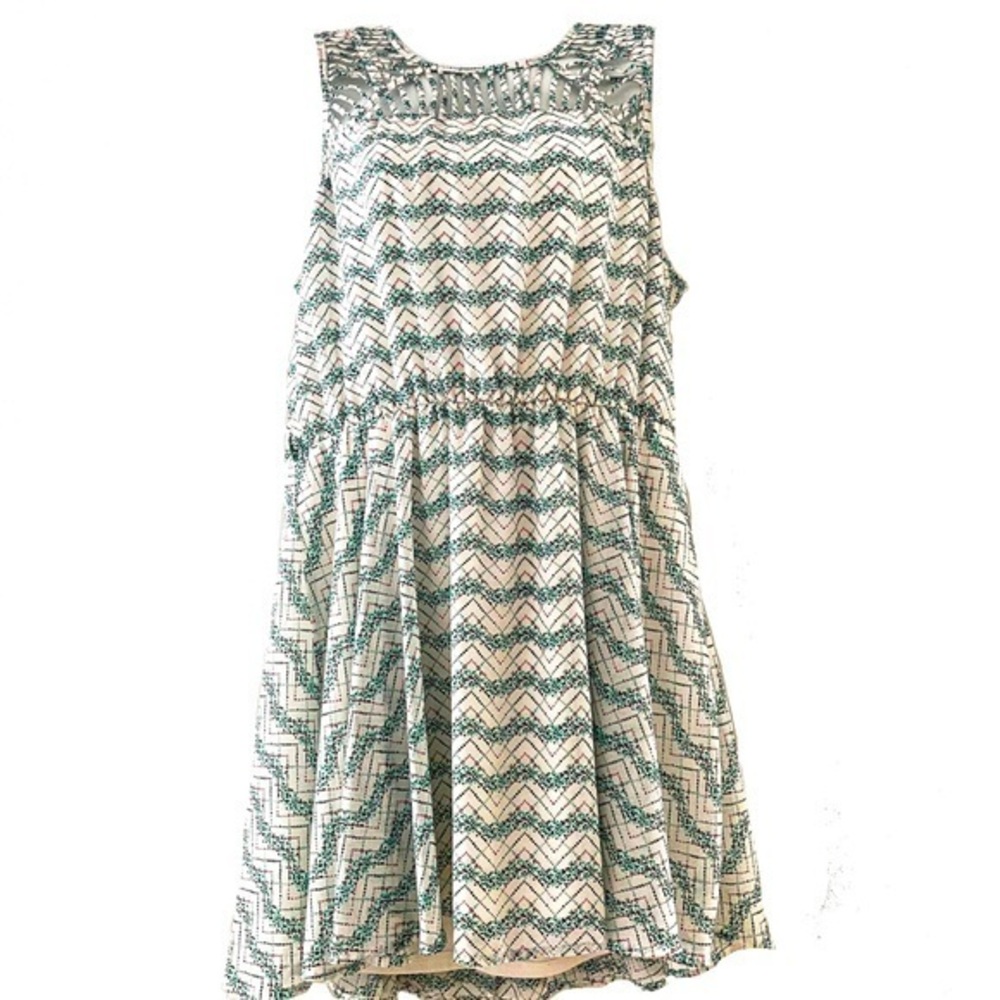 Candies dress green white chevron spring